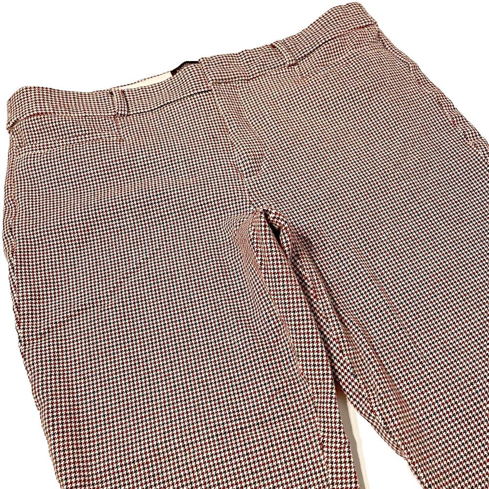 Banana Republic Sloan Purple Black Houndstooth Stretch Crop Ankle Pants Women 12